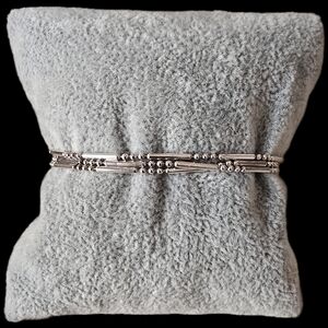925 Sterling Silver Beaded Multi-Bar Women's Bracelet